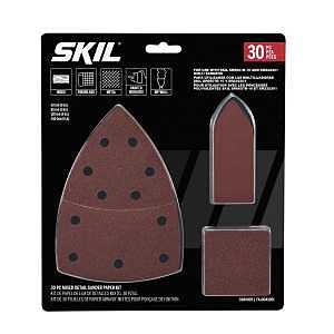 Skil CDA9005 30-Piece Sand Paper Kit, Aluminum Oxide Abrasive