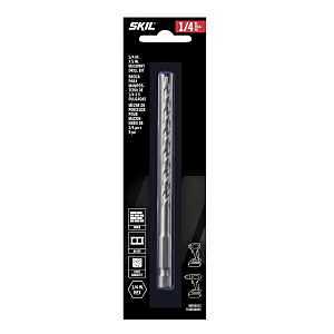 Skil MDB5103 Masonry Drill Bit, 1/4 in Dia, 5 in OAL, Dual Flute, 2-Flute, 1/4 in Dia Shank, Hex Shank