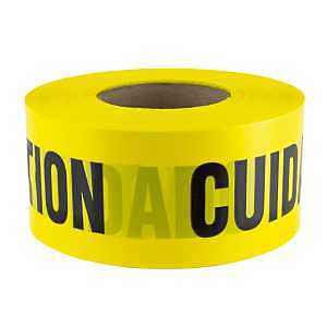 High‑Visibility 300‑ft Black/Yellow Barricade Tape – 3‑in Wide, Polyethylene Backing, UV & Weather‑Resistant