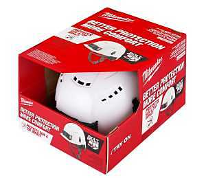 Milwaukee Bolt 48-73-1320 Vented Safety Helmet, 6-1/2 to 8-1/2 in, Polycarbonate Shell, HDPE, White