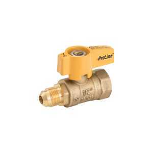 ProLine Series 114-623HN 2-Piece Gas Valve, 1/2 in Connection, Flare x FIP, 175 psi Pressure, Lever Actuator, Brass Body