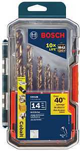 Bosch CO14B Twist Drill Bit Set, 14-Piece, Cobalt