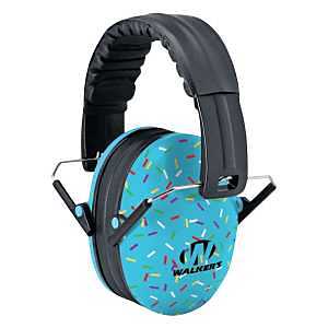 Kids' Foldable Blue Sprinkled Ear Muffs – 23 dB NRR, Soft Foam Pads, Adjustable Headband