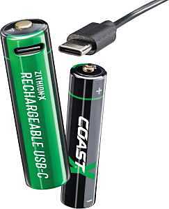Coast ZITHION-X 31232 Battery, 1.5 V Battery, 2400 mAh, AA Battery, Lithium-Ion, Rechargeable: Yes