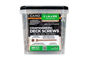 Camo #10 Deck Screw – 2.5in Carbon Steel, Flat Star Drive, Type 17 Slash Point (350‑Pack)