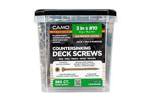 Camo 0376174 Deck Screw, #10 Thread, 3 in L, Coarse Thread, Countersink Head, Star Drive, Type 17 Slash Point