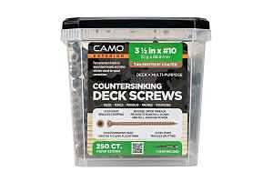 Camo 0376194 Deck Screw, #10 Thread, 3-1/2 in L, Coarse Thread, Flat Head, Star Drive, Type 17 Slash Point, Carbon Steel