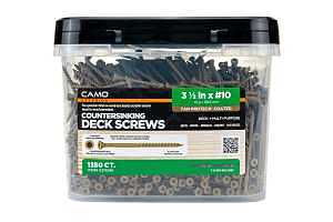 Camo 0376199 Deck Screw, #10 Thread, 3-1/2 in L, Coarse Thread, Flat Head, Star Drive, Type 17 Slash Point, Carbon Steel