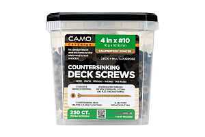 Camo 0376204 Deck Screw, #10 Thread, 4 in L, Coarse Thread, Countersink Head, Star Drive, Type 17 Slash Point