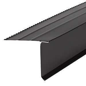Amerimax 5504535120 Overhanging Roof Edge, 10 ft L, F5M Profile, Hemmed Edge, Aluminum, Black