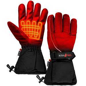 ActionHeat AH-GV-AA-01-M Battery Heated Gloves, Men's, One-Size, Elastic Cuff, Leather/Nylon/Polyester, Black