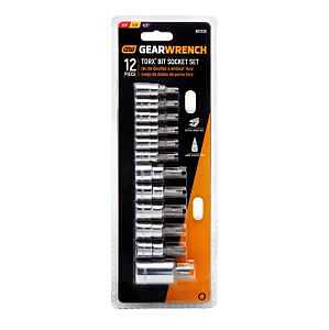 GearWrench 80723 Socket Set, 13-Piece, Steel, Black-Oxide/Full Polish Chrome