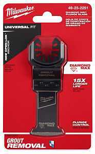 Milwaukee DIAMOND MAX 49-25-2251 Plunge Blade, 4.169 in L Blade, 1-1/3 in W Blade, Diamond Blade