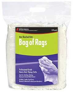 Buffalo 12026PB New Bleached Cloth Rag, White