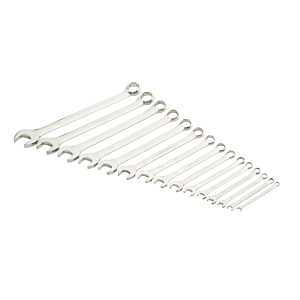 GearWrench 81901 Wrench Set, 15 -Piece, Alloy Steel, Full Polish Chrome, Specifications: SAE Measurement
