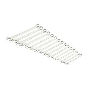 GearWrench 81902 Combination Wrench Set, 15-Piece, Steel, Chrome