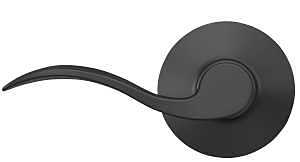 Schlage Accent Series F10GACC622 Passage Hall/Closet Door Handle, Lever Handle, Metal, Matte Black, Universal Hand