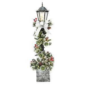 Puleo Asia Limited 301-5740-LP40L05 Lamp Post, 14 in L, 14 in W, Metal/PVC, White, LED