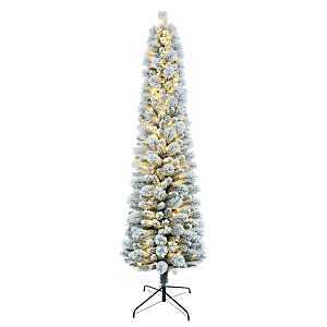 Puleo Asia Limited TFP-75C350-K Toronto Flocked Tree, 7-1/2 ft H, Pine Family, Plug-In, Incandescent, Clear Light