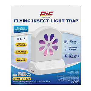 PIC BTZ Portable White Flying Insect Trap – 10 sq ft Coverage
