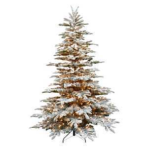 Puleo Asia Limited FK-APGF-75C7 Alaskan Flocked Tree, 7-1/2 ft H, Fir Family, Plug-In, Incandescent, Clear Light