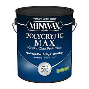 Minwax Polycrylic 688885555 Interior Wood Stain, Ultra Flat, Clear, Liquid, 1 gal