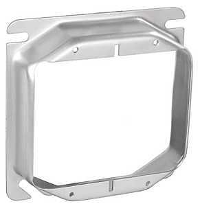 Southwire 52C19-UPC Device Ring, 4 in W, Square, 2-Gang, Steel, Silver, Galvanized