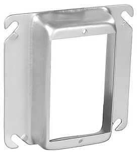 Southwire 52C15-UPC Device Ring, 1 in L, 4 in W, Square, 1-Gang, Steel, Silver, Galvanized