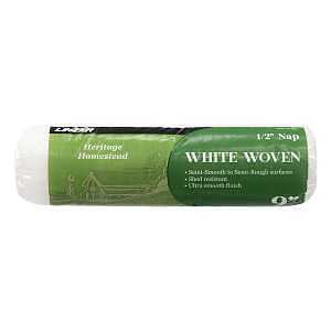 Linzer HH RC 102 0900 Roller Cover, 1/2 in Thick Nap, 9 in L, Fabric Cover, White