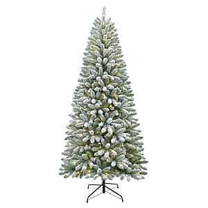 Puleo Asia Limited 357-5691-TF70LDF5K450-CUL Yukon Flocked Tree, 7 ft H, Spruce Family, LED, Multi-Color Light
