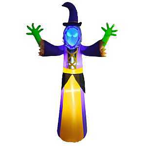 Purple 7.5‑Foot Inflatable Witch – Indoor/Outdoor Halloween Decor with LED Light