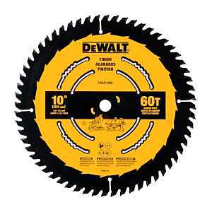 DEWALT DWA11060 Finish Saw Blade, 10 in Dia, 5/8 in Arbor, 60-Teeth, Carbide Cutting Edge