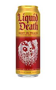 Liquid Death 1700611 Iced Tea, Rest in Peach, 19.2 oz Can