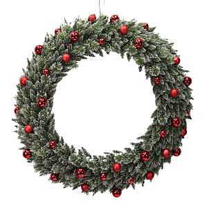 Santas Forest 39022 Glitter Wreath, Polyethylene, Battery, Clear Bulb, Hanging Hoop
