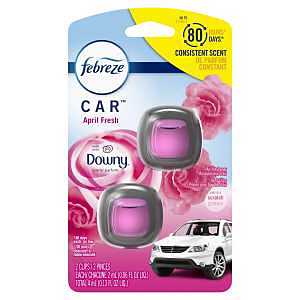 febreze 01078 Car Air Freshener, 0.06 oz, Liquid, Downy April Fresh