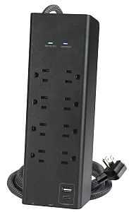 6‑Foot Black 3000J Surge Protector Coaxial Cable – A&C