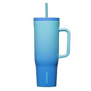 Boom Box Blue 40‑oz Insulated Steel Tumbler with Sip‑Plus Straw Lid