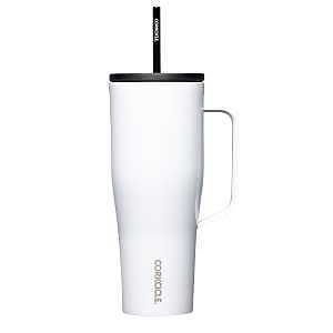 Corkcicle Go Cup XL Series 2830GW Tumbler, 30 oz, Stainless Steel, Gloss White, Insulated