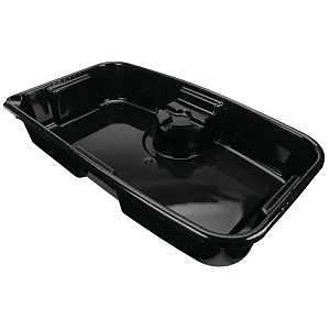 11‑Quart Heavy‑Duty Oil Drain Pan with Integrated Filter Stand – Black Plastic