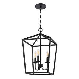 Boston Harbor LS10613 Pendant Light, 0.5 A, 120 V, 60 W, 3-Lamp, Type B/CA Bulb Lamp, Metal Fixture, Black Fixture