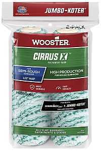 Wooster CIRRUS X Series HR160-4 1/2 Roller Cover, 1/2 in Thick Nap, 4-1/2 in L, European Polyamide Fabric/Woven Cover