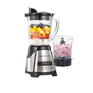 Hamilton Beach 58149 Blender and Chopper, 40 oz Bowl, 700 W, 2-Speed, Black, Glass Bowl