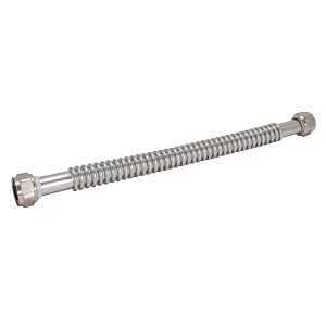 Ez-Flo WaterFlex Series 0437018 Corrugated Flexible Water Heater Connector, 3/4 in, FIP, 18 in L, Stainless Steel