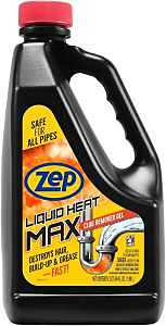 Zep Heat Max ZULHM64 Clog Remover, Liquid, Light Yellow, Chlorine, 64 oz
