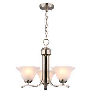Boston Harbor 1571-3C Chandelier, 120 V, 60 W, 1-Tier, 3-Lamp, A19/CFL Lamp, Metal Fixture