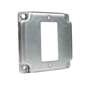 Southwire G1947-U Industrial Exposed Work Cover, 4 in L, 4 in W, Square, 1-Gang, Steel, Galvanized