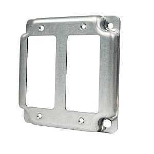 Southwire G1950-U Industrial Exposed Work Cover, 4 in L, 4 in W, Square, 2-Gang, Steel, Galvanized