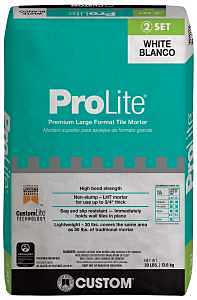 Custom PLMW30 Premium Large Format Tile Mortar, White, 30 lb, Bag