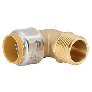 SharkBite U286LFA Pipe Elbow, 3/4 in, Push-To-Connect, 90 deg Angle, Brass, 200 psi