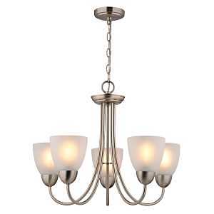Boston Harbor A2242-6 Chandelier, 120 V, 60 W, 1-Tier, 5-Lamp, A19/CFL Lamp, Metal Fixture